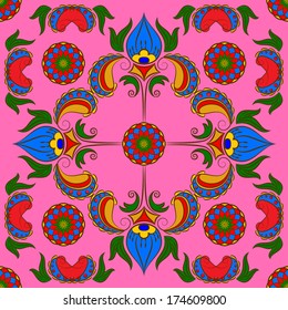 Abstract Illustration Floral Seamless Pattern