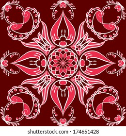 Abstract Illustration Floral Seamless Pattern