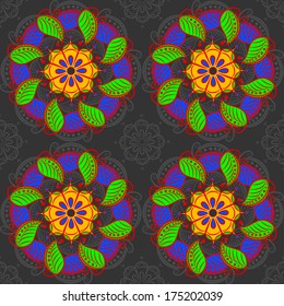Abstract Illustration Floral Seamless Pattern