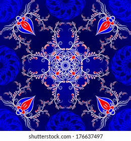 Abstract Illustration Floral Seamless Pattern