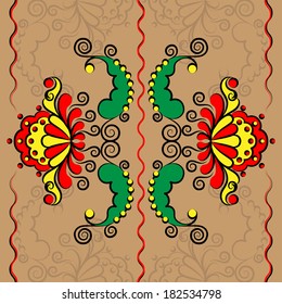 Abstract Illustration Floral Seamless Pattern