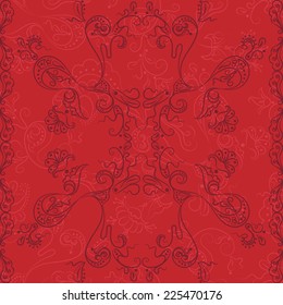 Abstract Illustration Floral Seamless Pattern;