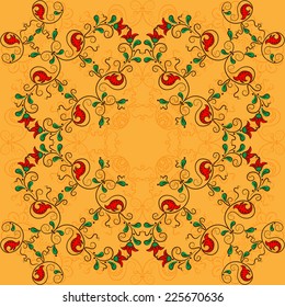 Abstract Illustration Floral Seamless Pattern;