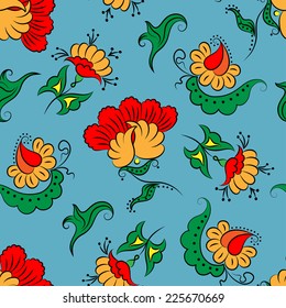 Abstract Illustration Floral Seamless Pattern;