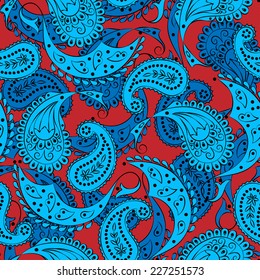 Abstract Illustration Floral Seamless Pattern;