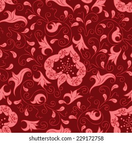 Abstract Illustration Floral Seamless Pattern;