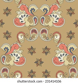 Abstract Illustration Floral Seamless Pattern;