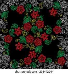 Abstract Illustration Floral Seamless Pattern