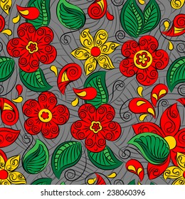 Abstract Illustration Floral Seamless Pattern
