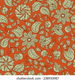 Abstract Illustration Floral Seamless Pattern