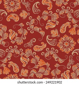 Abstract Illustration Floral Seamless Pattern