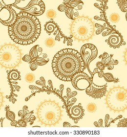 Abstract Illustration Floral Seamless Pattern