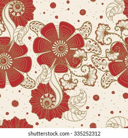 Abstract Illustration Floral Seamless Pattern