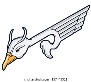 Abstract illustration of a flying swan