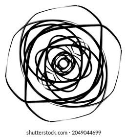 Abstract illustration forming a black rose