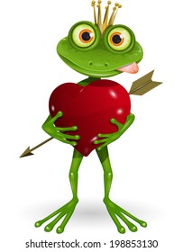 Abstract illustration of the frog princess with the heart