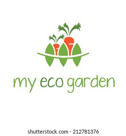 Abstract illustration of garden and carrot