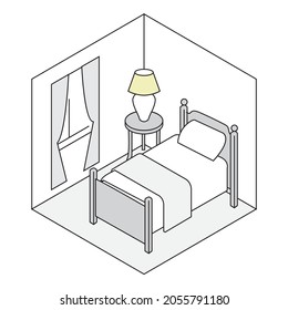 Abstract illustration. Geometric elements with shades in space