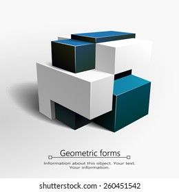 Abstract illustration of geometric form in 3D