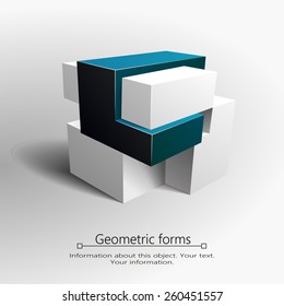 Abstract illustration of geometric form in 3D