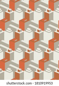 Abstract illustration in geometric style. Classic color with geometric shapes. Graphic modern ornament for presentations, posters, fabrics.
