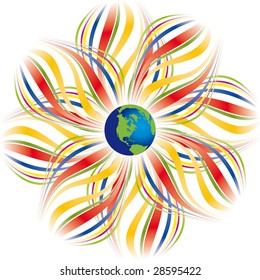 Abstract illustration with globe