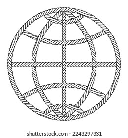 Abstract illustration of globe made of rope