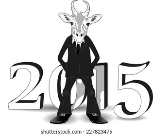 abstract illustration of a goat symbol of the new year