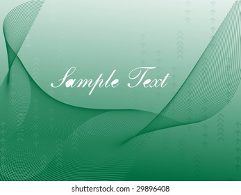 abstract illustration green background with waves and arrows