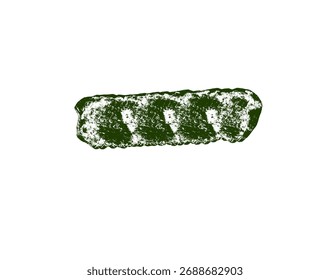 An abstract illustration of a green rectangular shape with white accents on a white backdrop