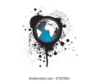 Abstract illustration with grunge globe