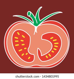 Abstract illustration of Half a Tomato