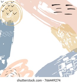 Abstract illustration. Hand draw background with brush texture for branding and social media. Vector backdrop design.