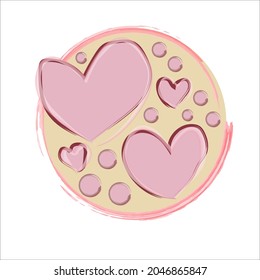An abstract illustration of hand drawn hearts