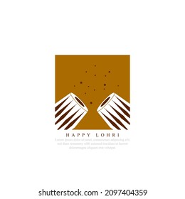 Abstract illustration of Happy Lohri holiday background for Punjabi festival.