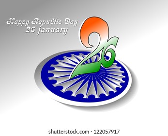 Abstract illustration for Happy Republic Day in grey background.