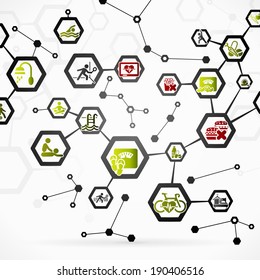 Abstract illustration with health network