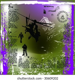 Abstract illustration with helicopter. Vector illustration