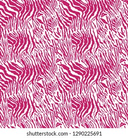 Abstract illustration herd of zebras, animal seamless pattern, fashion striped print, spring summer, design trendy fabric texture, tropical vector