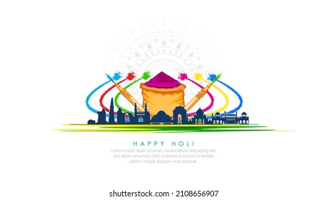 ABSTRACT ILLUSTRATION OF HOLI. HAPPY HOLI