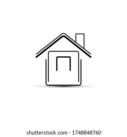 Abstract illustration of a house icon vector