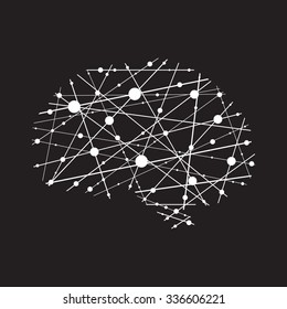 Abstract illustration of a human brain in vector