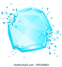 Abstract illustration ice shape on white background