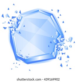 Abstract illustration ice shape on white background