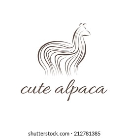 Abstract illustration icon of alpaca