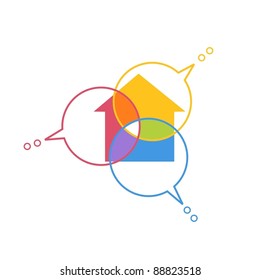 Abstract illustration. Icon of collaborative design
