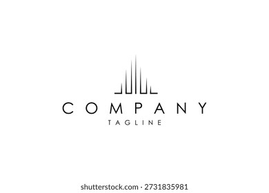 Logotipo abstracto de la Imagen de la ilustración del rascacielos metropolitano moderno