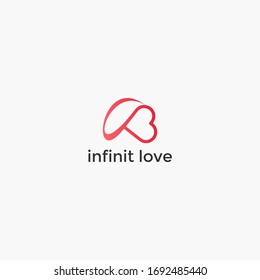 ABSTRAKTE INFINITY LOVE LOGO DESIGN VEKTORILLUSTRATION