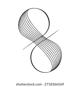 Ilustração abstrata de um símbolo infinito com elementos lineares interseccionando