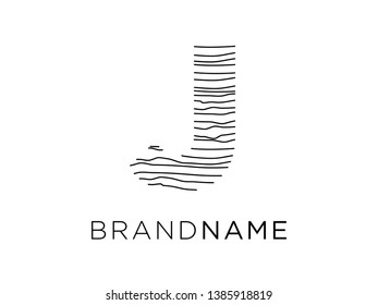 Abstract illustration initial font logo design.